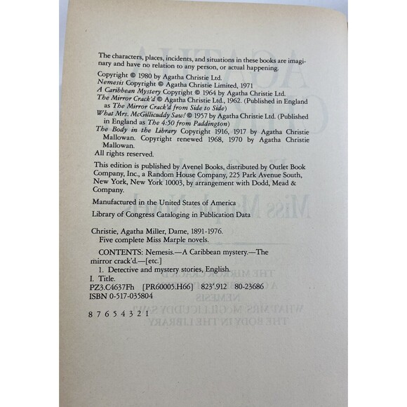 Agatha Christie: Five Complete Miss Marple Novels by Agatha Christie 1980 - Picture 8 of 9